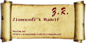 Zisencsák Rudolf névjegykártya